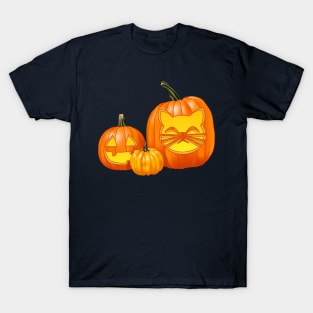 Another Jack-O-Lantern Trio (Blue) T-Shirt